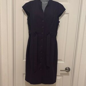 Calvin Klein Purple Midi Dress with Button Detail